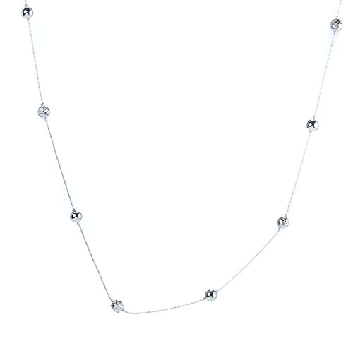 Gloria Vanderbilt Silver Ball Strand Necklace