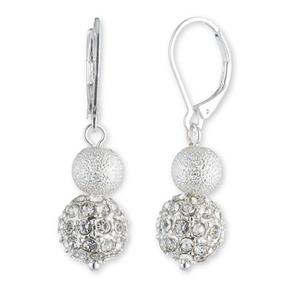Gloria Vanderbilt Silver-Tone & Crystal Fireball Drop Earrings