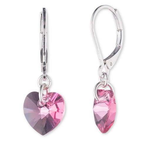 Gloria Vanderbilt Pink Heart Drop Swarovski(R) Earrings