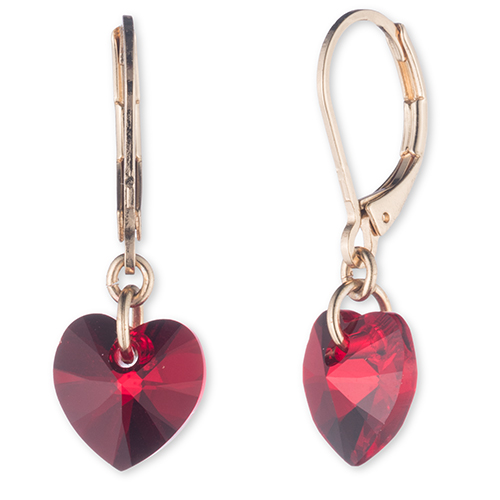 Gloria Vanderbilt Red Swarovski(R) Heart Drop Earrings