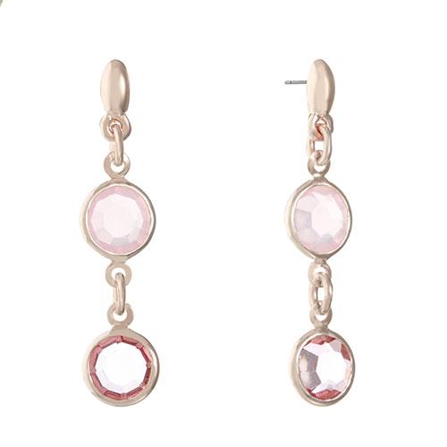 Gloria Vanderbilt Rose Gold & Pink Linear Drop Earrings