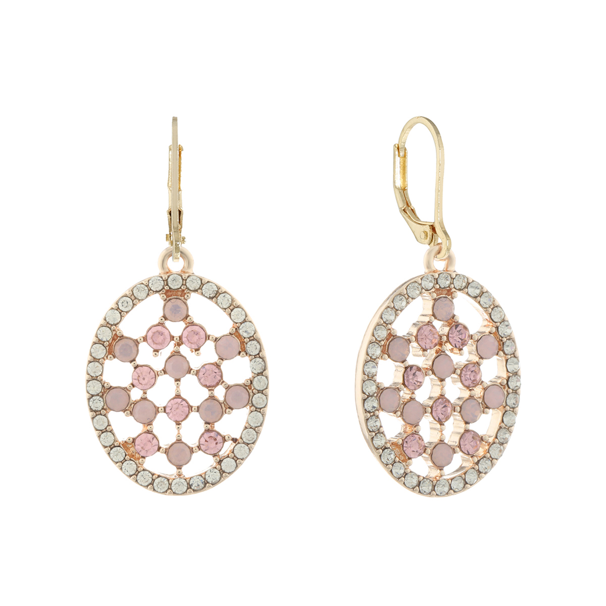 Gloria Vanderbilt Rose Gold-Tone & Pink Drop Earrings