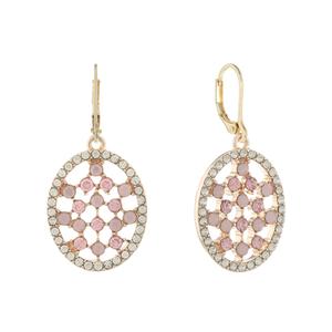 Gloria Vanderbilt Rose Gold-Tone & Pink Drop Earrings