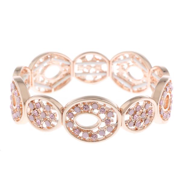 Gloria Vanderbilt Rose Gold-Tone Pink Stretch Bracelet
