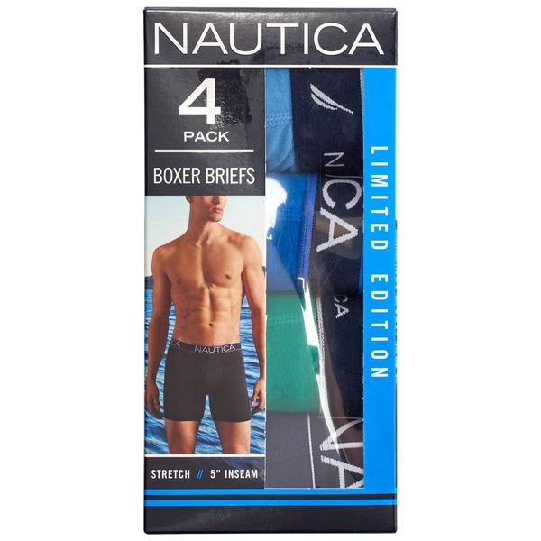 Mens Nautica(R) 4pk. Boxer Briefs - Blue/Green