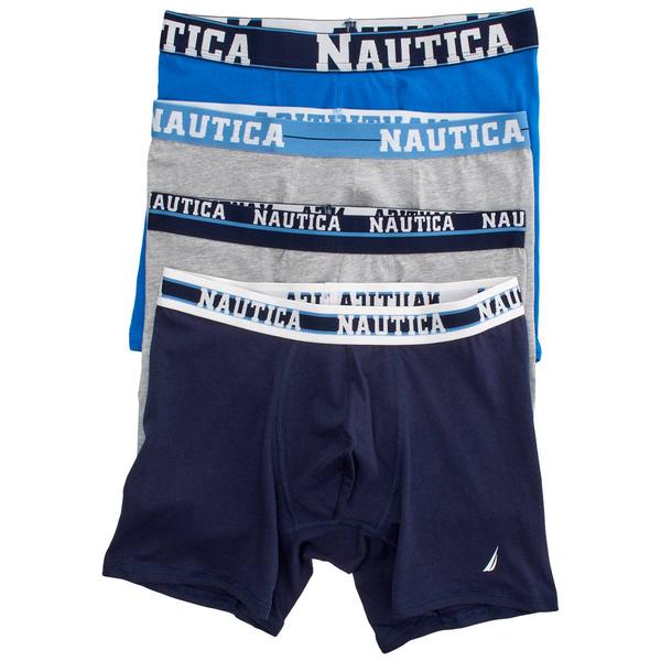 Mens Nautica(R) 4pk. Boxer Briefs - Grey/Blue alternate view