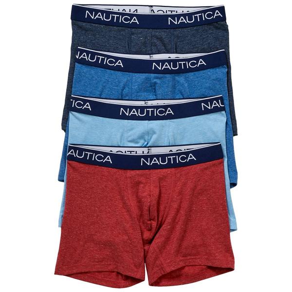 Mens Nautica(R) 4pk. Boxer Briefs - Red/Blue/Navy/Black