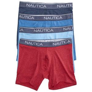Mens Nautica(R) 4pk. Marled Boxer Briefs - Red/Blue