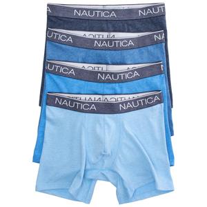 Mens Nautica(R) 4pk. Heathered Boxer Briefs - Blue/Navy