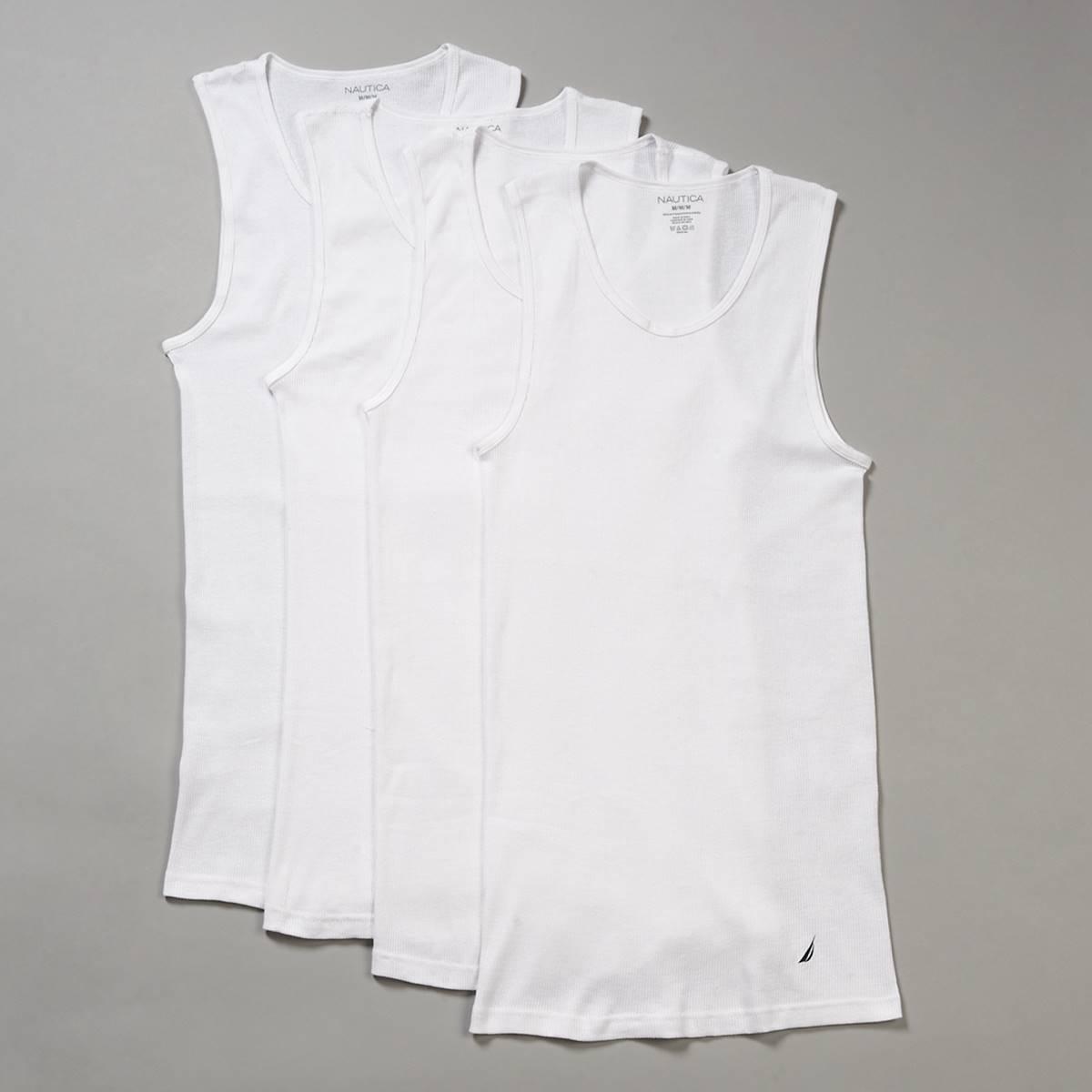 Mens Nautica 4pk. Ribbed Tank Undershirts