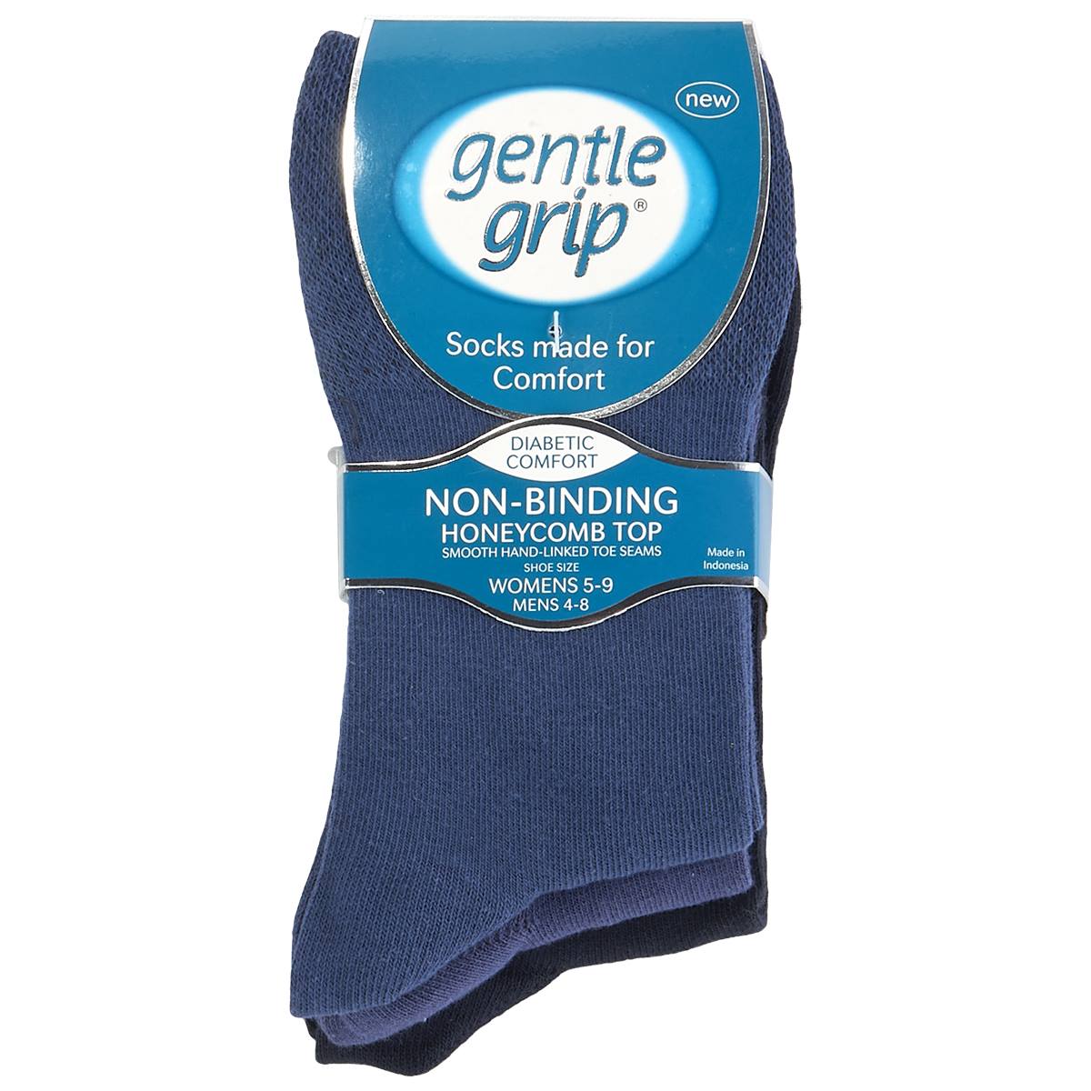 Womens 3pk. Gentle Grip Cotton Diabetic Crew Socks