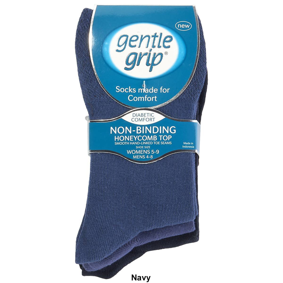 Womens 3pk. Gentle Grip Cotton Diabetic Crew Socks