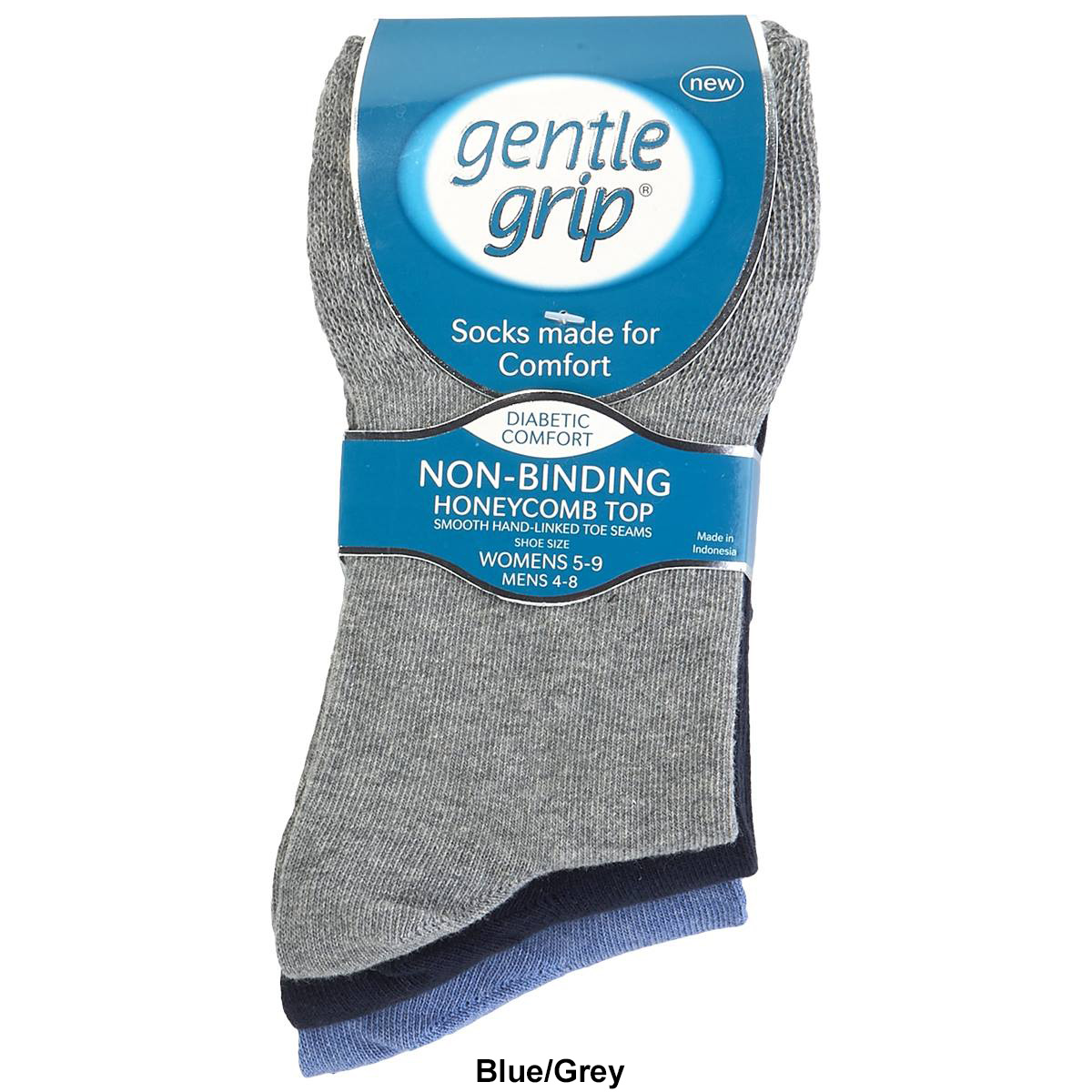 Womens 3pk. Gentle Grip Cotton Diabetic Crew Socks