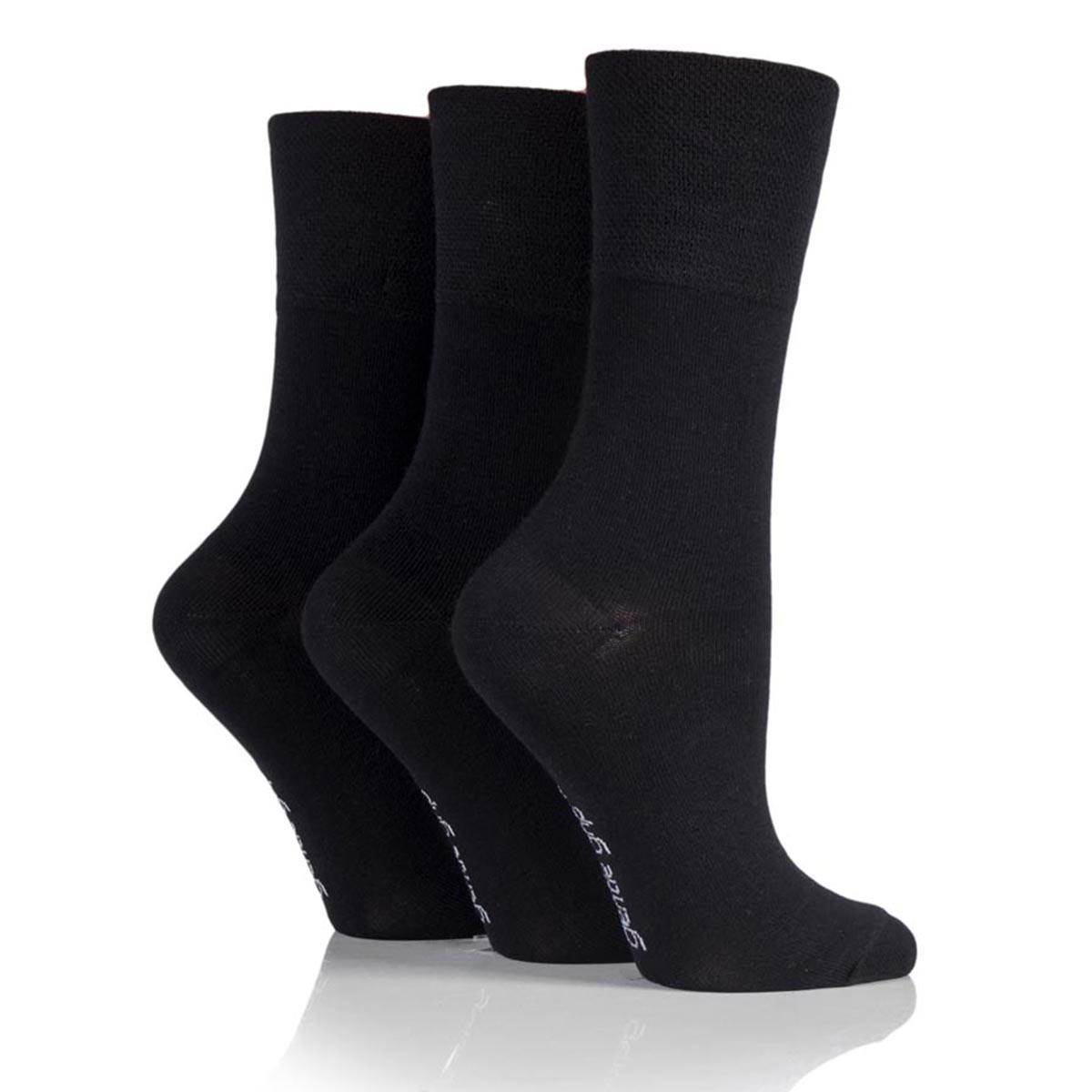 Womens Gentle Grip Bamboo Blend 3pk. Crew Socks