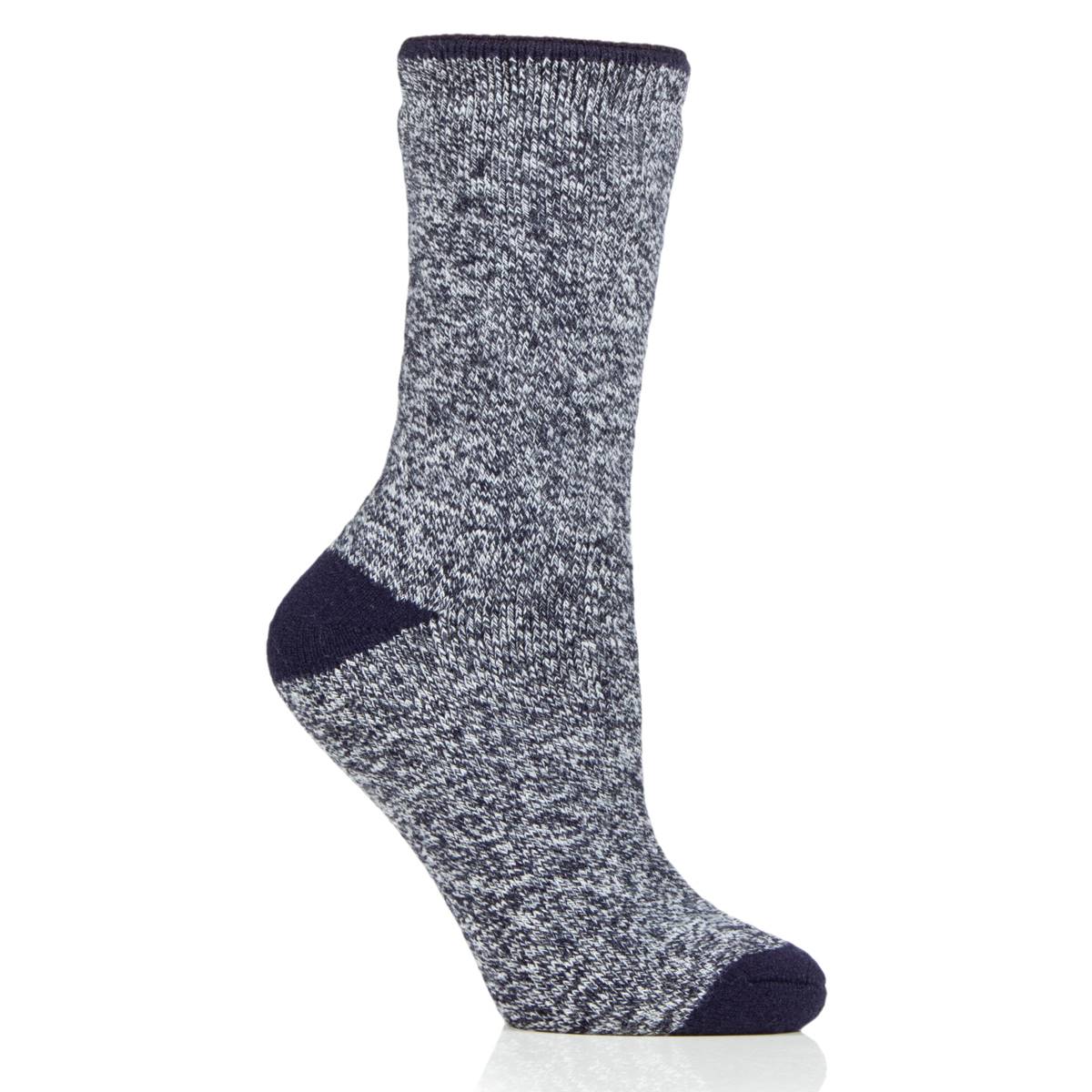 Womens Heat Holders(R) Lite Twist Crew Socks - Navy