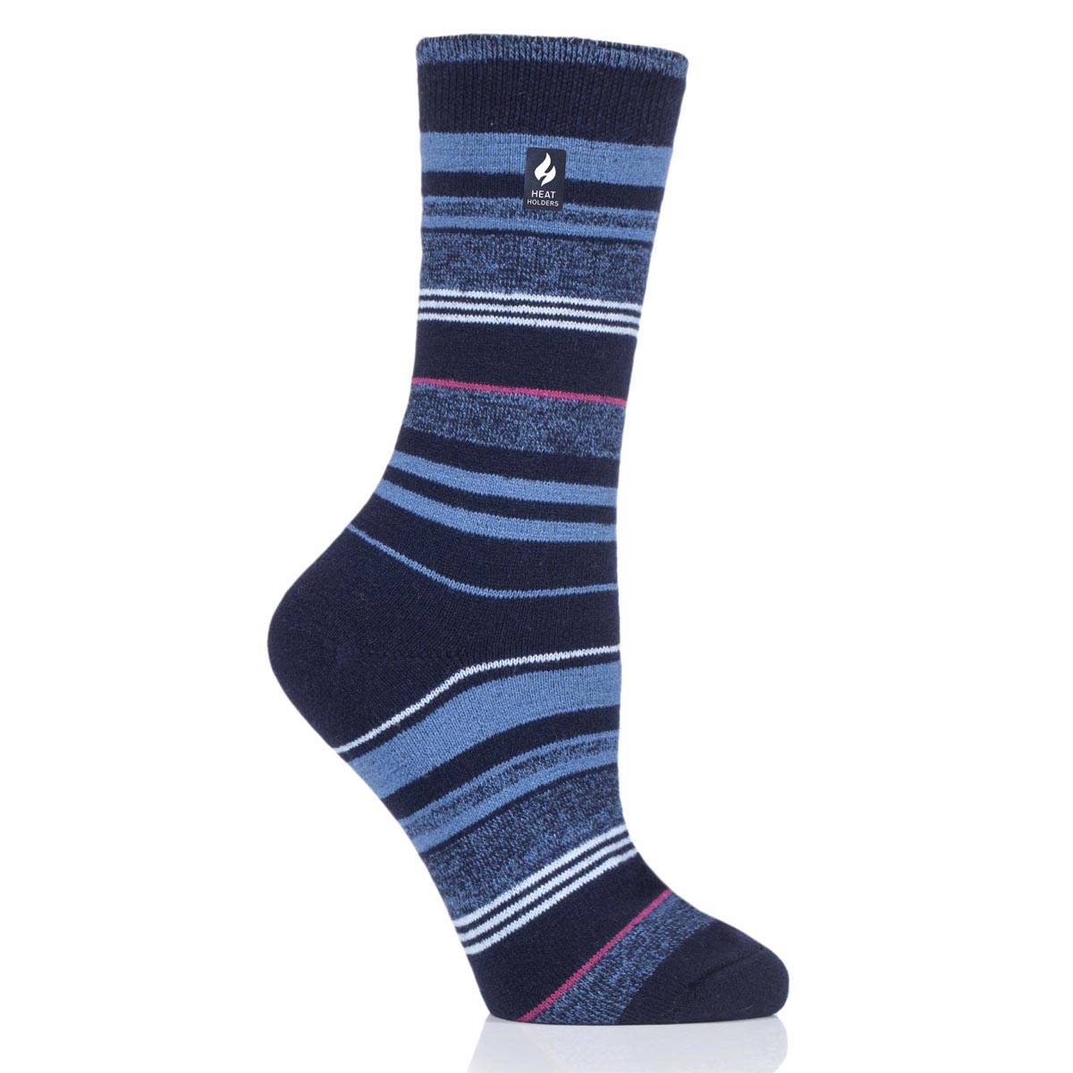 Womens Heat Holders(R) ULTRA LITE(tm) Heather Stripe Crew Socks