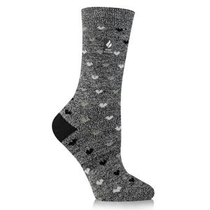 Womens Heat Holders(R) ULTRA LITE(tm) Orchid Hearts Crew Socks
