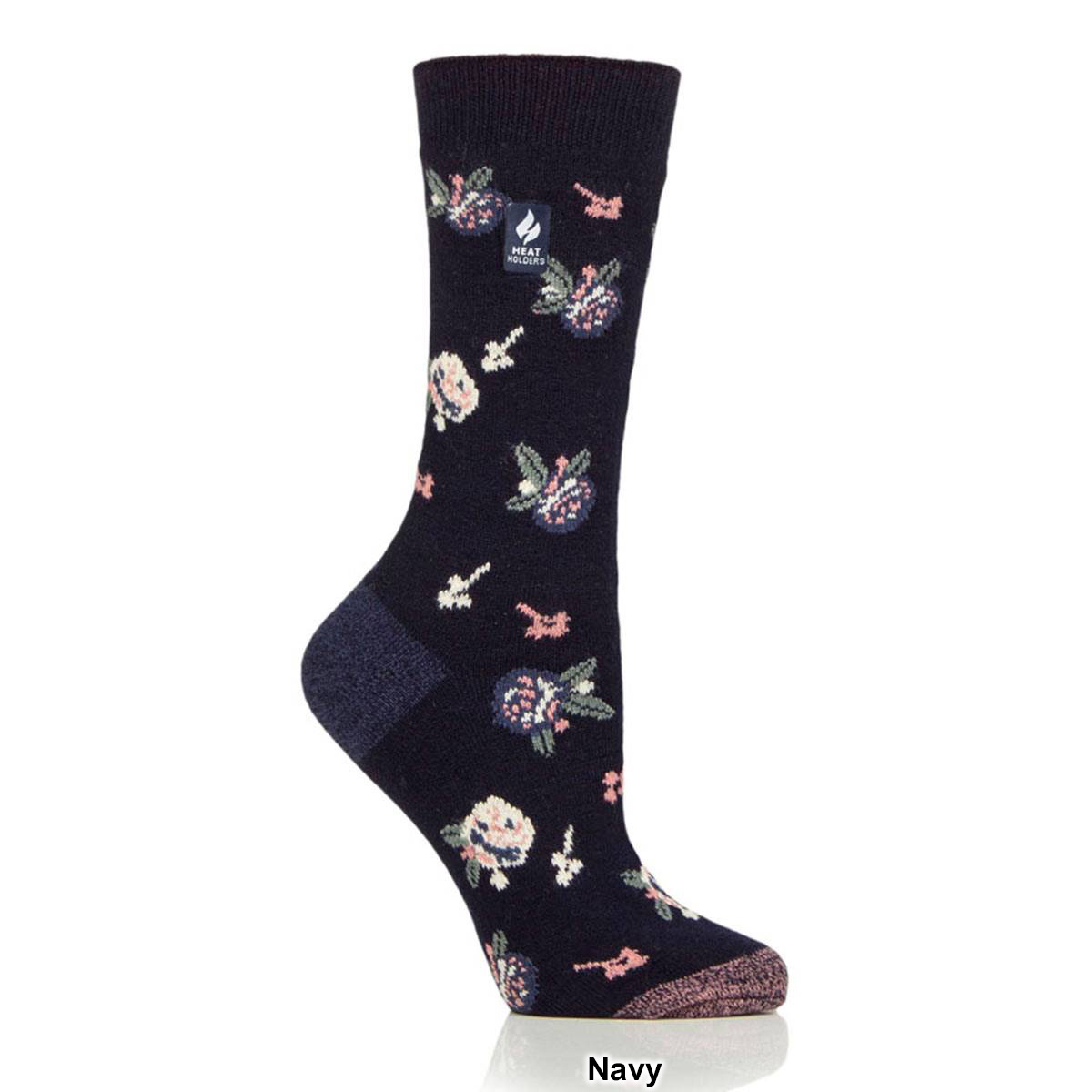 Womens Heat Holders(R) Eliza Ultra(tm) Lite Floral Crew Socks