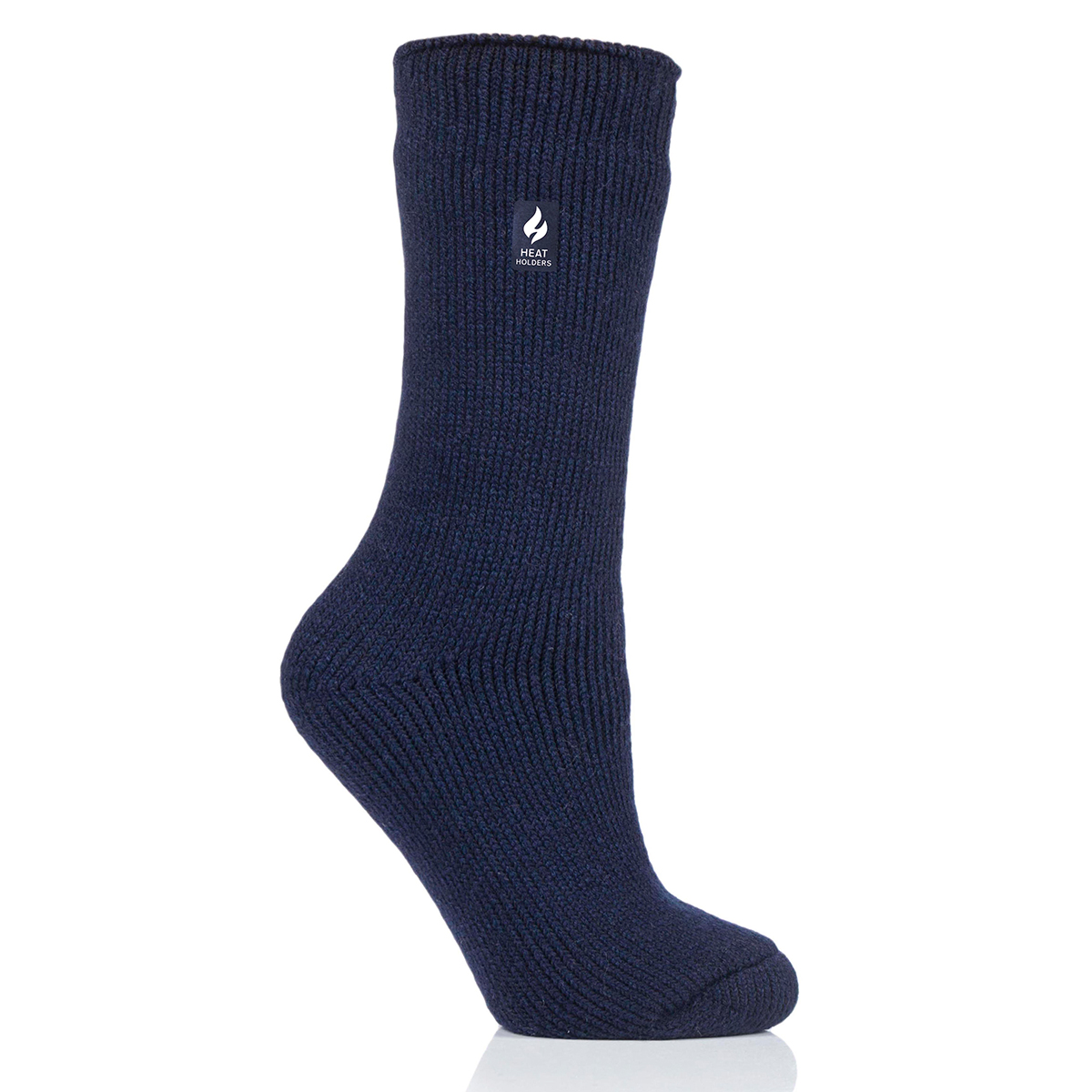 Womens Heat Holders Camellia Solid Crew Socks - Navy