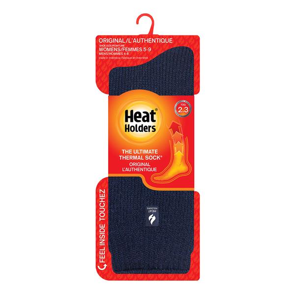 Womens Heat Holders(R) Camellia Solid Crew Socks - Navy alternate view