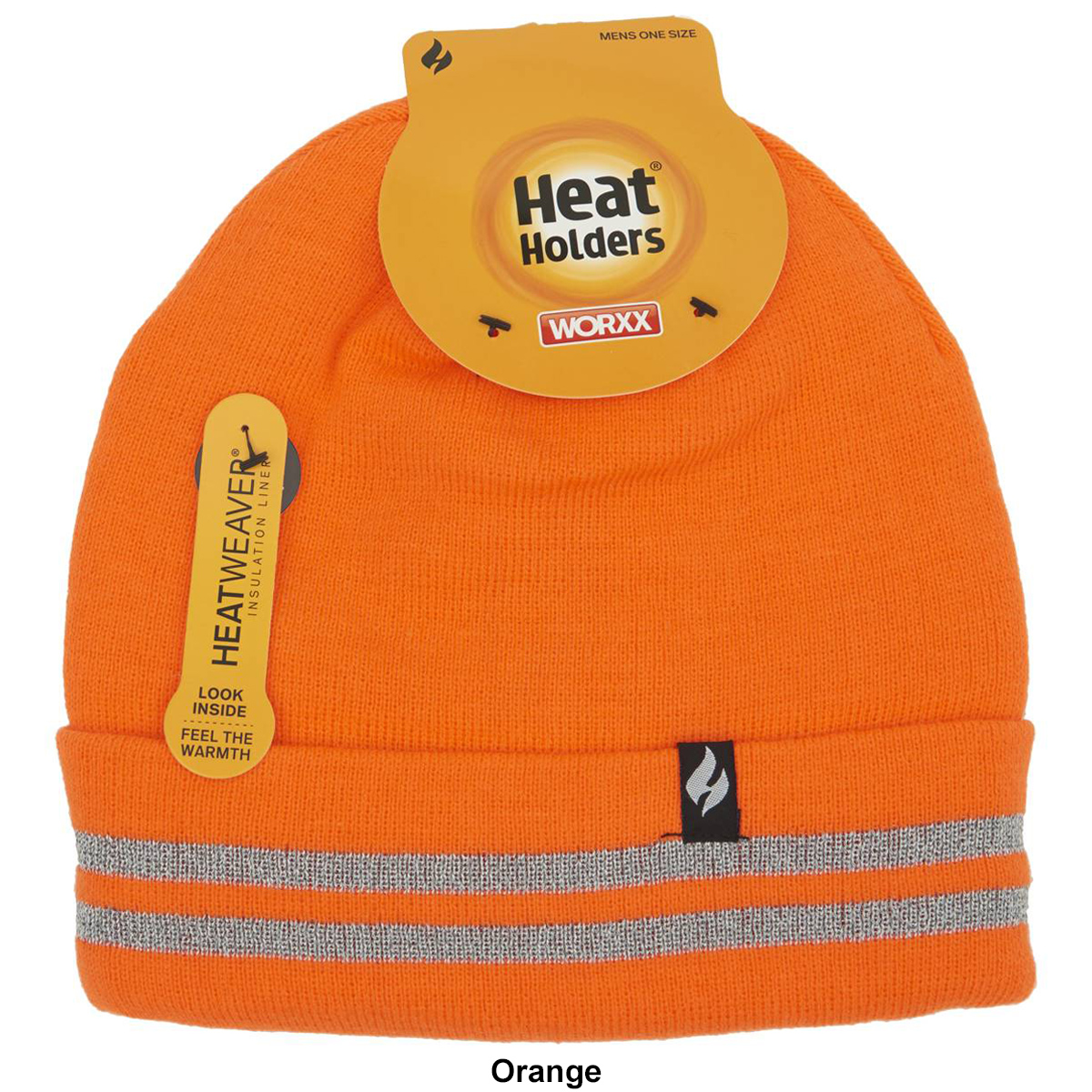 Mens Heat Holders(R) Safety Roll Up Winter Hat With Reflective Yarn