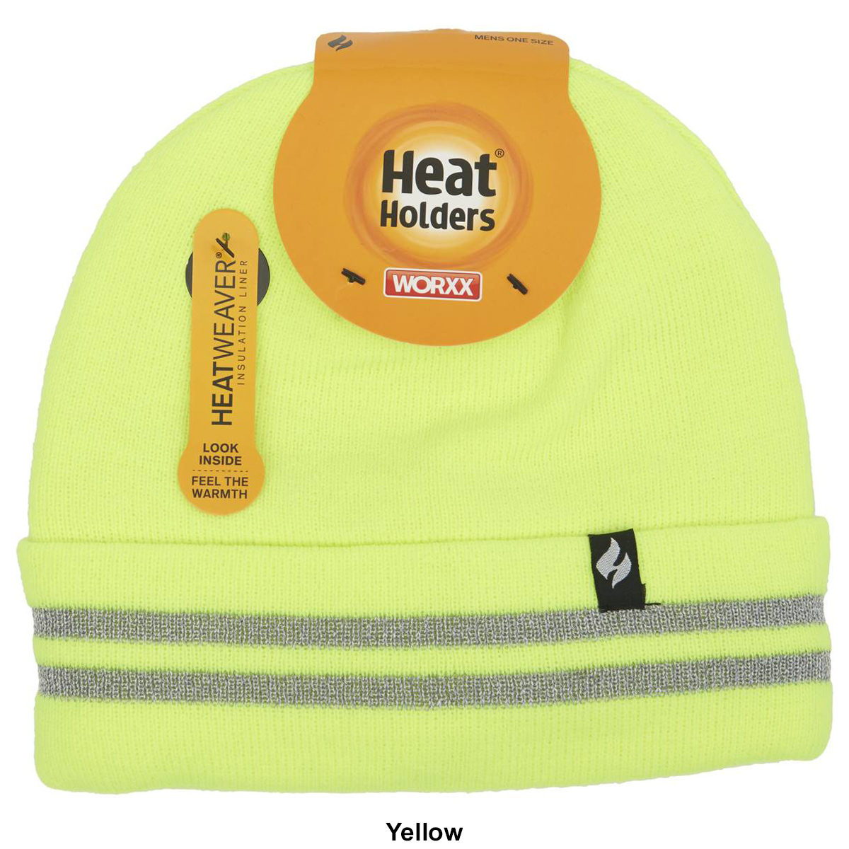 Mens Heat Holders(R) Safety Roll Up Winter Hat With Reflective Yarn