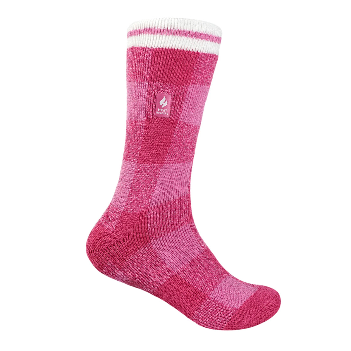Girls Heat Holders(R) Pink Check Ella Slipper Socks