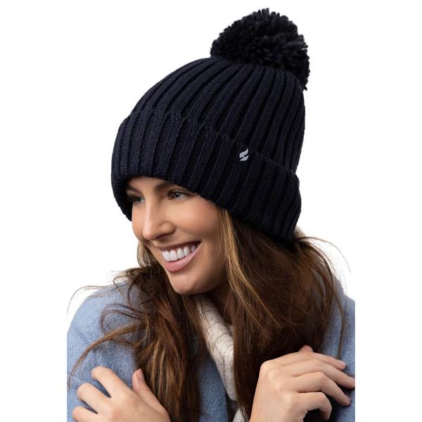 Womens Heat Holders(R) Arden Rib Roll-Up with Pom Pom Hat alternate view