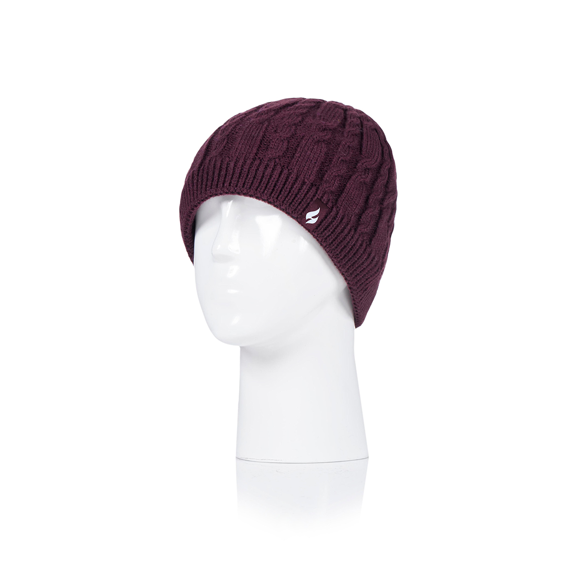 Womens Heat Holders(R) Alesund Cable Knit Beanie - Deep Wine