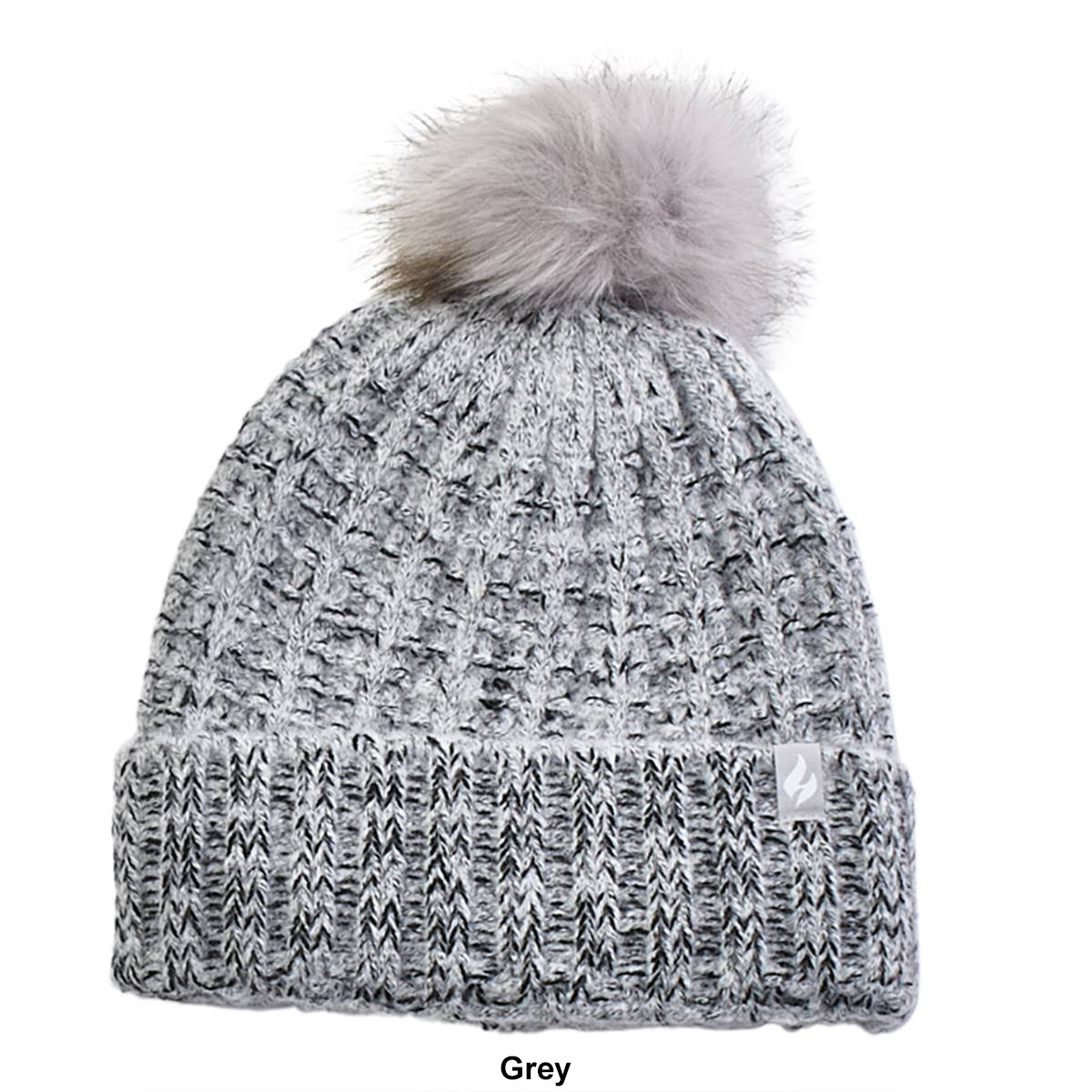 Womens Heat Holders(R) Marseille Ribbed Roll Up Hat W/Pom Pom