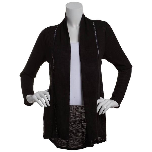 Womens Cure Long Sleeve Crochet Panel Open Front Cardigan