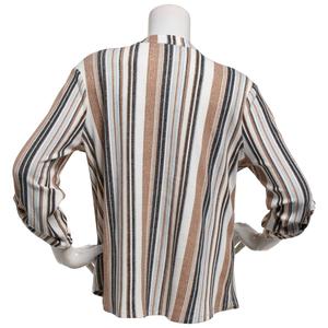 Womens Cure 3/4 Sleeve Stripe Split Neck Blouse alternate view