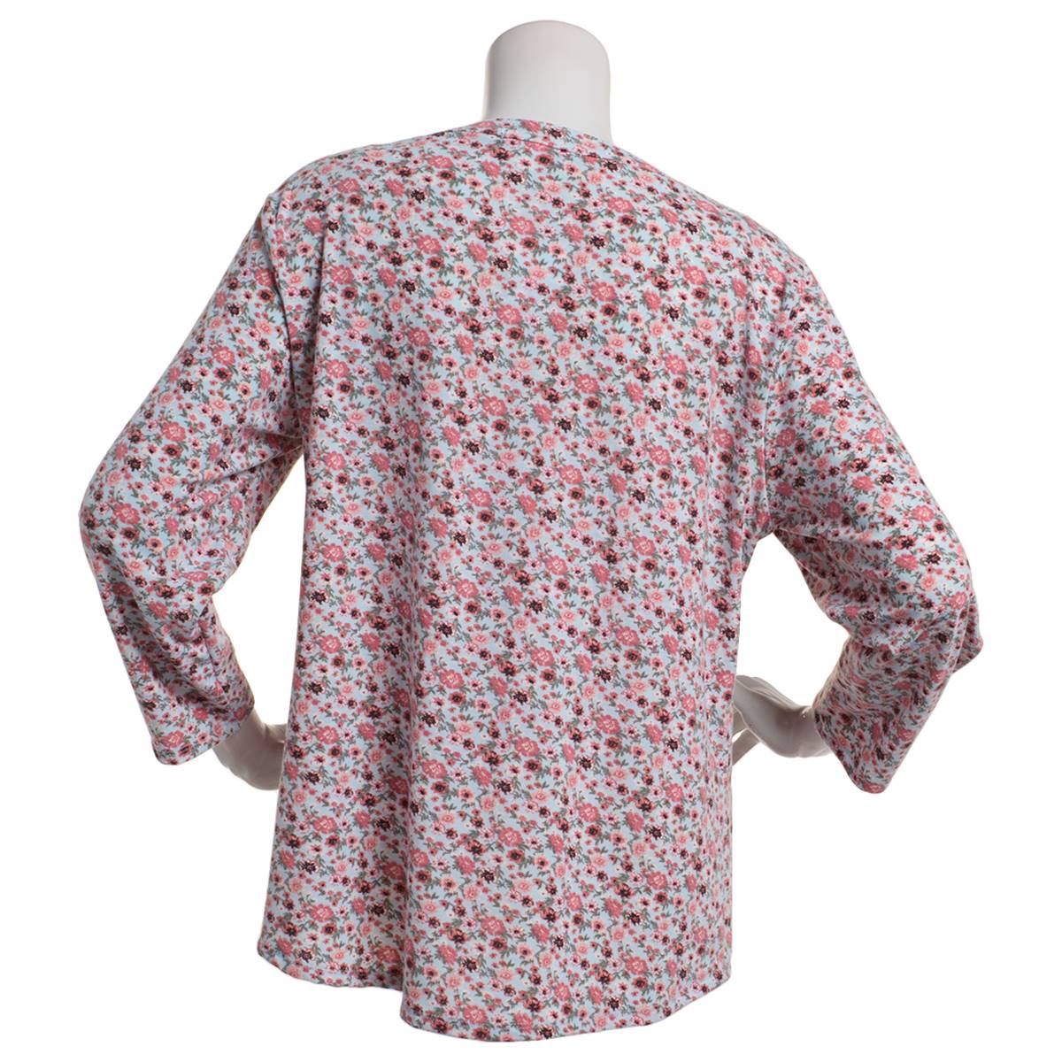 Womens Hasting & Smith 3/4 Sleeve Ditsy Floral Henley Blouse