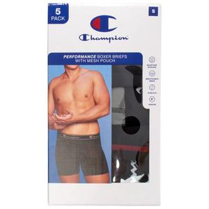 Mens Champion(R) 5pk. Performance Boxer Briefs - Black/Red alternate view