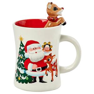 R Squared Rudolph & Santa Christmas Morning Mug