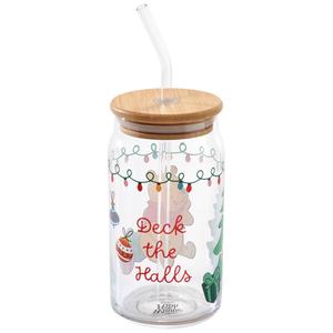 Disney Winnie the Pooh Christmas Ross Decal Glass Sipper