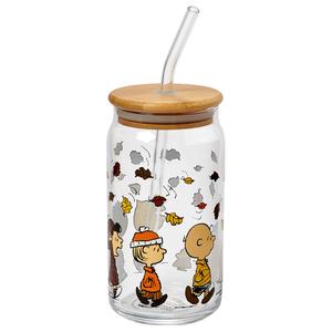 R Squared Harvest Peanuts(tm) Snoopy Puffer Glass Sipper