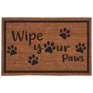Wipe Your Paws PVC Backed Natural Coir Doormat