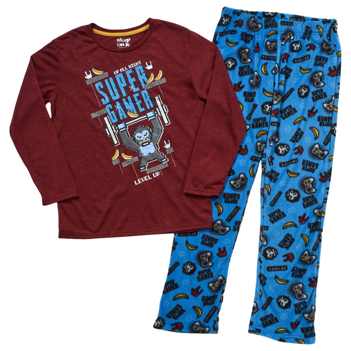 Boys Sleep On It 2pc. Minky Gaming Pajama Set - Red