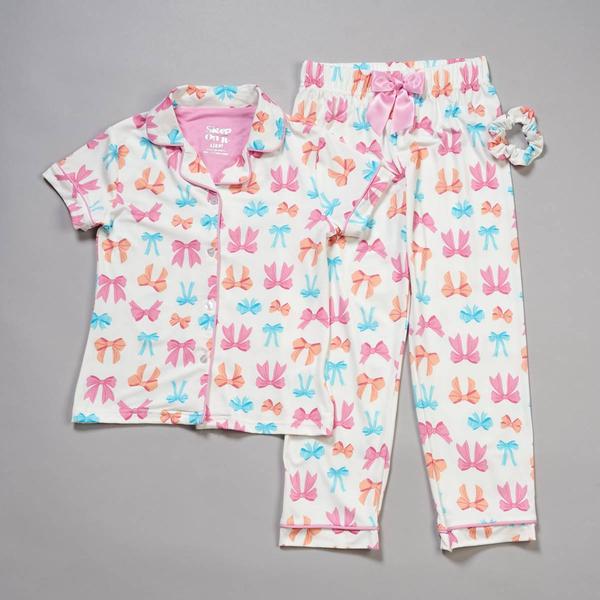 Girls (4-6x) Sleep On It(R) 3pc. Short Sleeve Bow Pajama Set