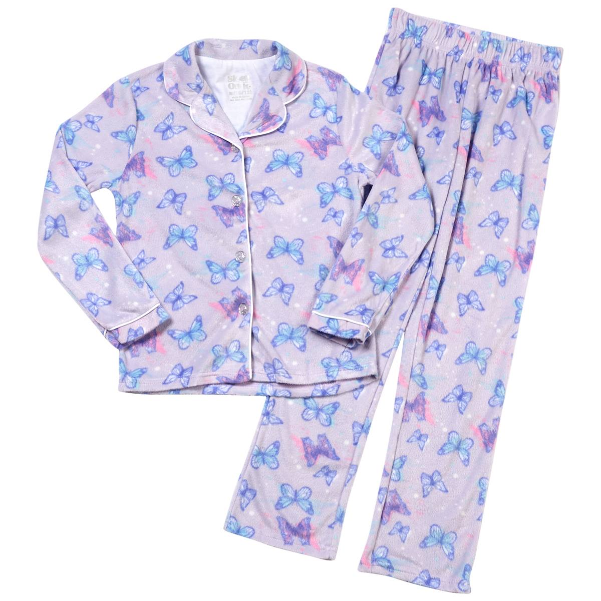Girls (7-16) Sleep On It Butterfly Coat Pajama Set