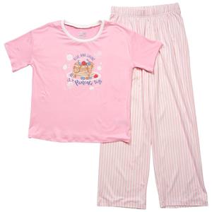 Girls (7-16) Sleep On It(R) 2pc. Short Sleeve Pancake Pajama Set