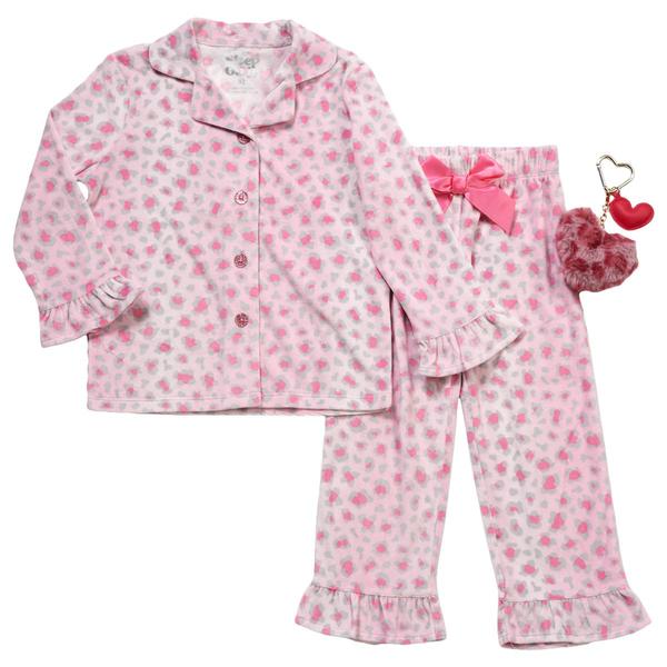 Toddler Girl Sleep On It(R) 3pc. Pink Velour Leopard Pajama Set
