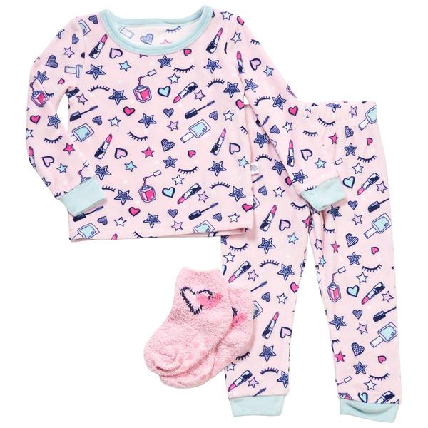 Toddler Girl Sleep On It(R) 3pc. Velour Makeup Pajama Set