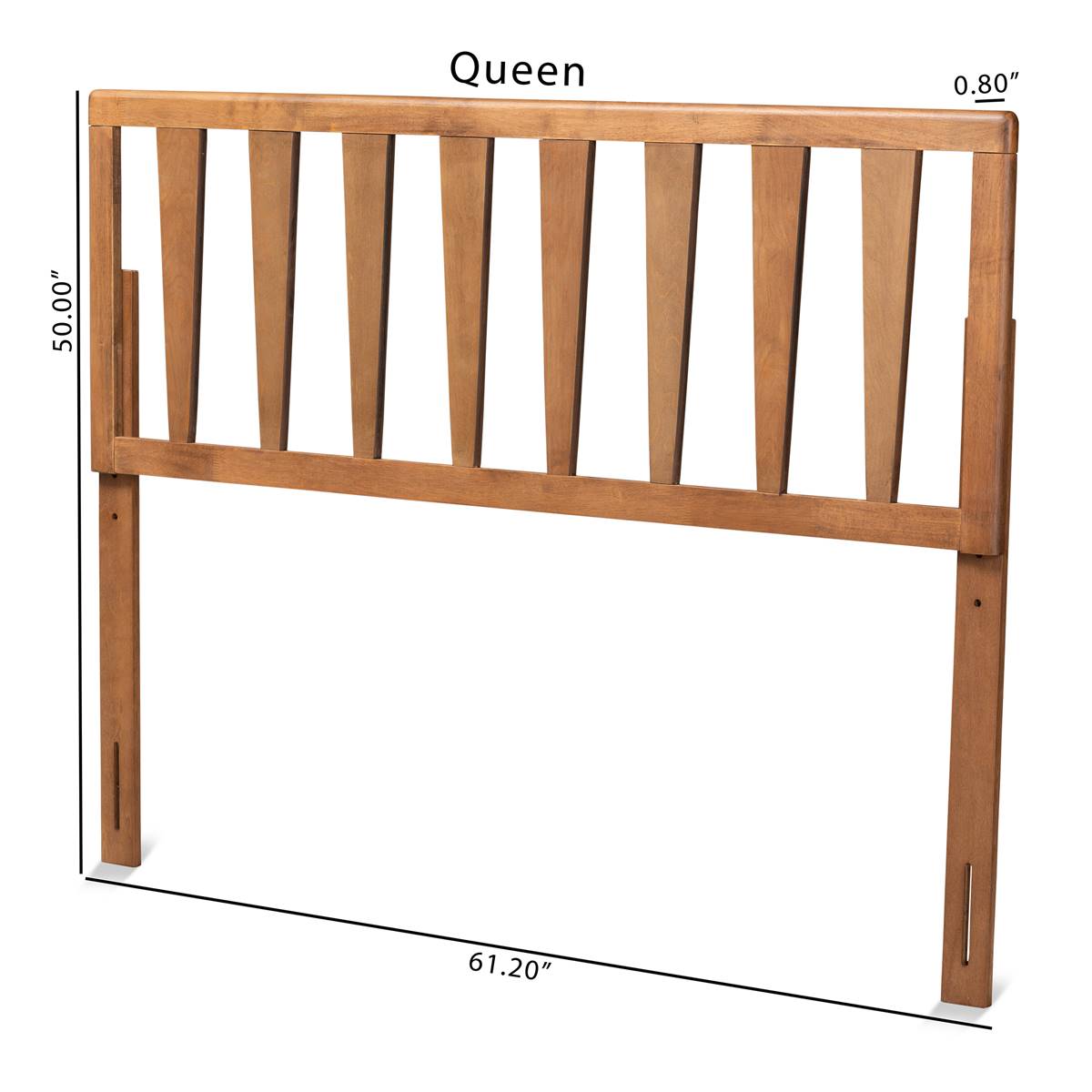 Baxton Studio Duncan Ash Walnut Finished Wood Headboard