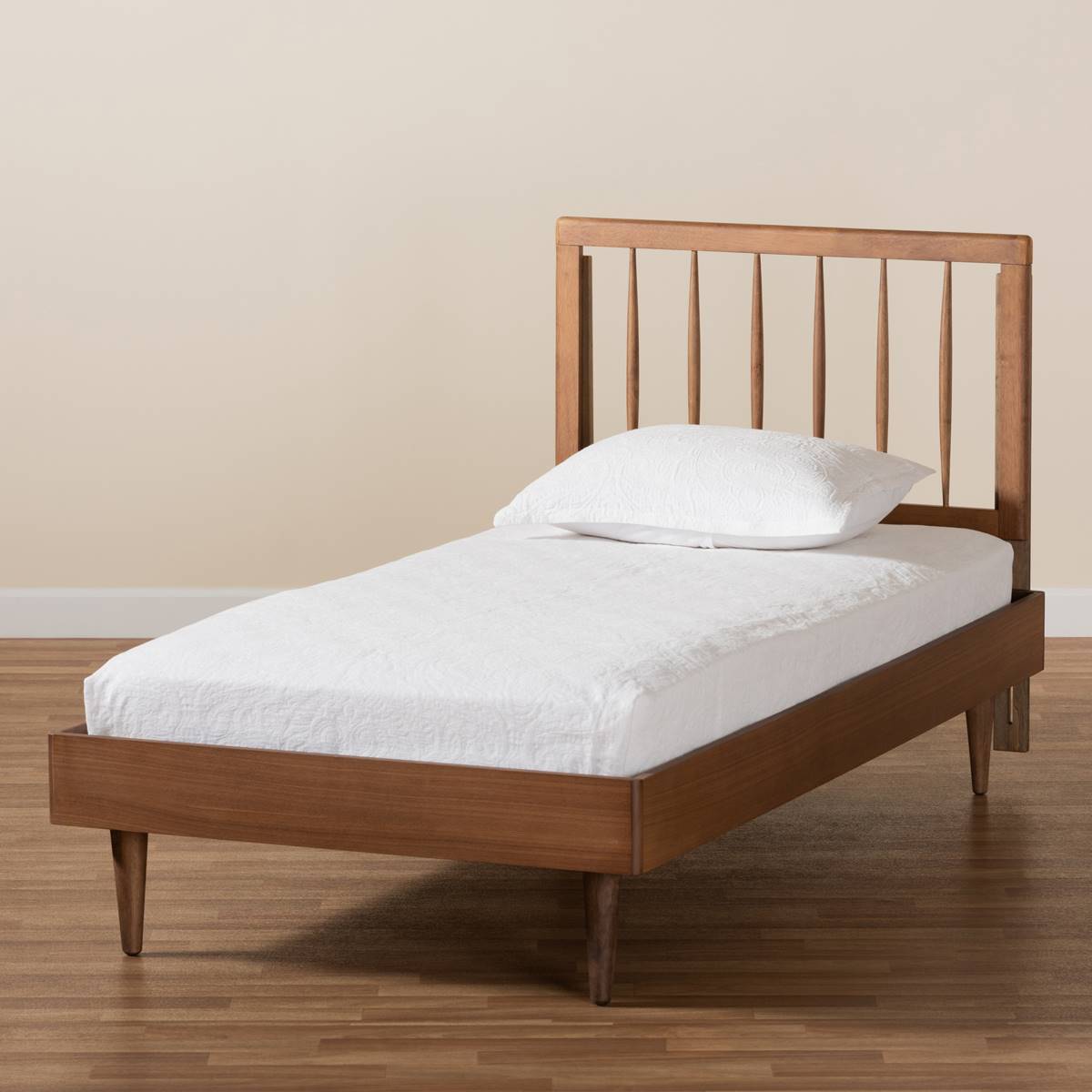 Baxton Studio Sora Ash Walnut Wood Twin Size Platform Bed