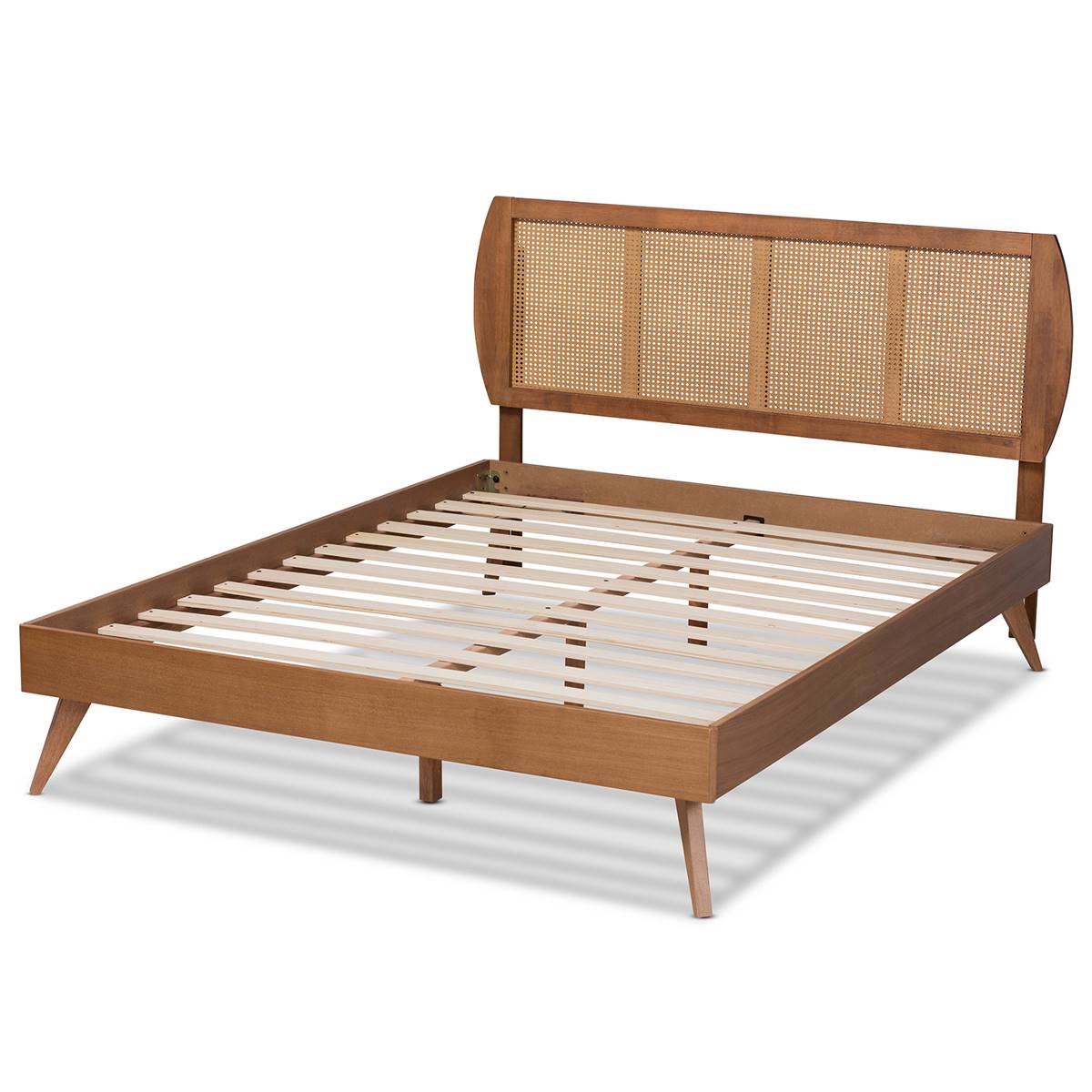 Baxton Studio Asam Modern Walnut Brown Wood Platform Bed