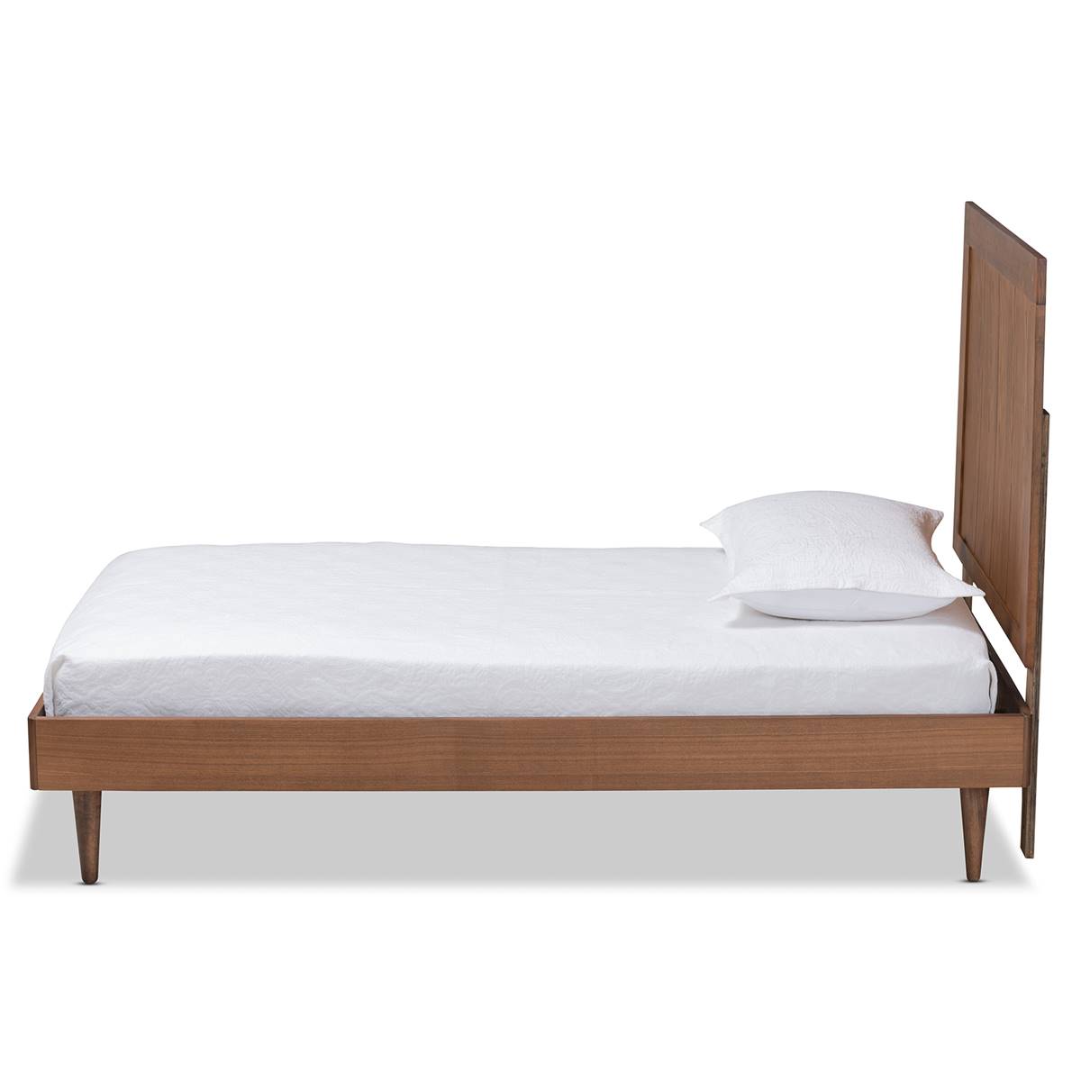 Baxton Studio Nicola Ash Walnut Wood Twin Size Platform Bed