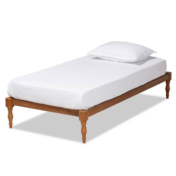 Baxton Studio Iseline Walnut Brown Wood Twin Platform Bed Frame