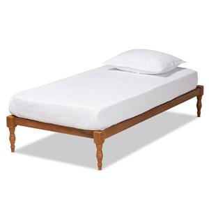 Baxton Studio Iseline Walnut Brown Wood Twin Platform Bed Frame